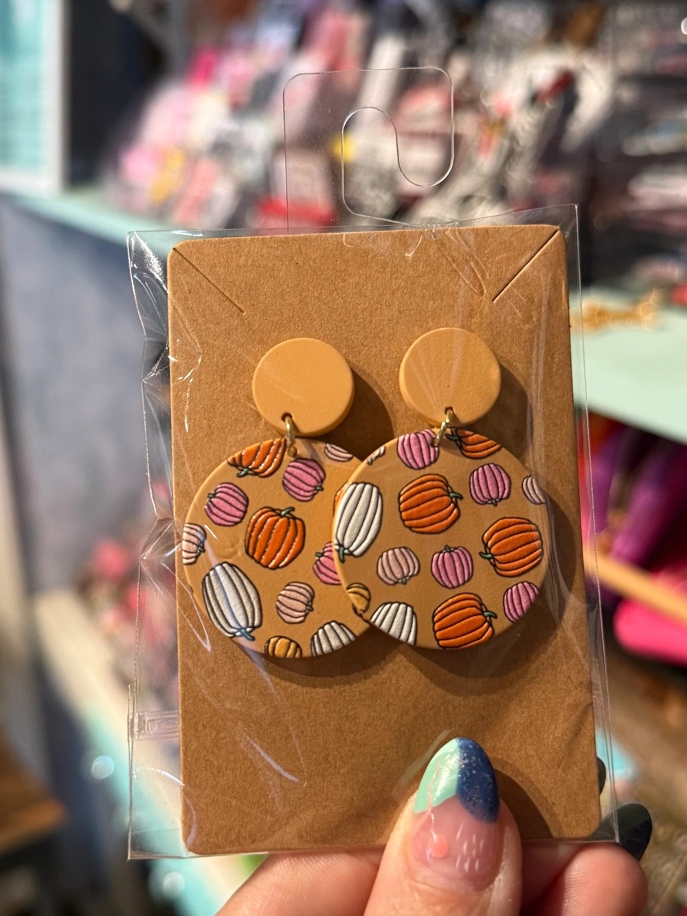 Clay Pumpkin Earrings with Mini Pumpkins